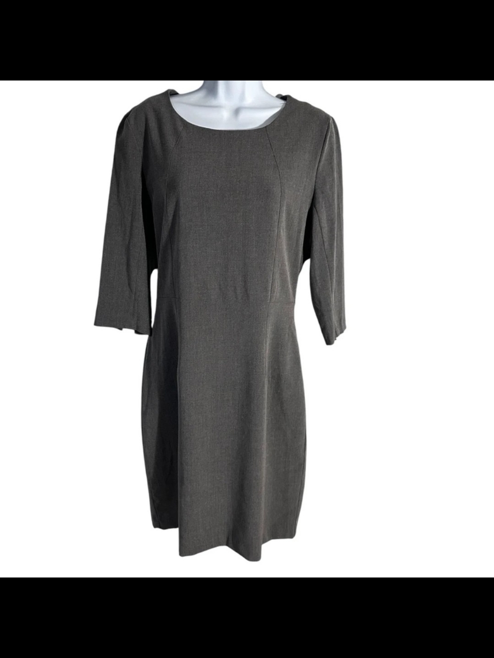 Worthington Charcoal Gray Midi Formal Dress